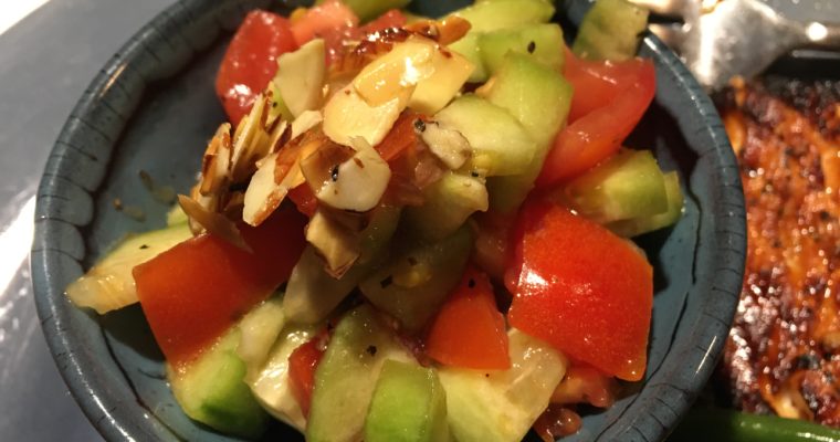 Tomato and Cucumber Salad with Toasted Almonds